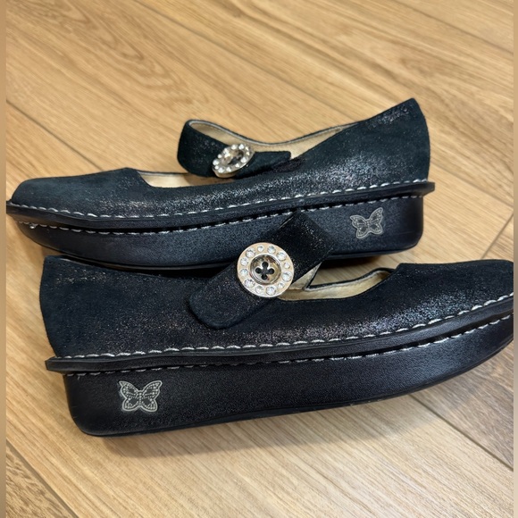 Alegria Shoes - Alegria Paloma Black Shimmer Mary Jane Comfort Shoes PAL 211. Size 39 (US 8–8.5)